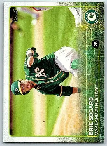 Original gloss of Eric Sogard baseball card from 2015 Topps #87 featuring Simply Sandoval