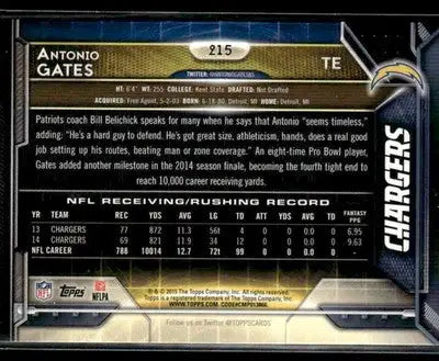 2015 Topps Antonio Gates #215 San Diego Chargers