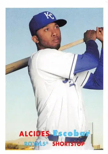 Alcides Escobar baseball card from 2015 Topps Archives with original gloss, NM-MT condition