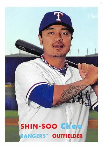 Original gloss Shin-Soo Choo baseball card from 2015 Topps Archives series