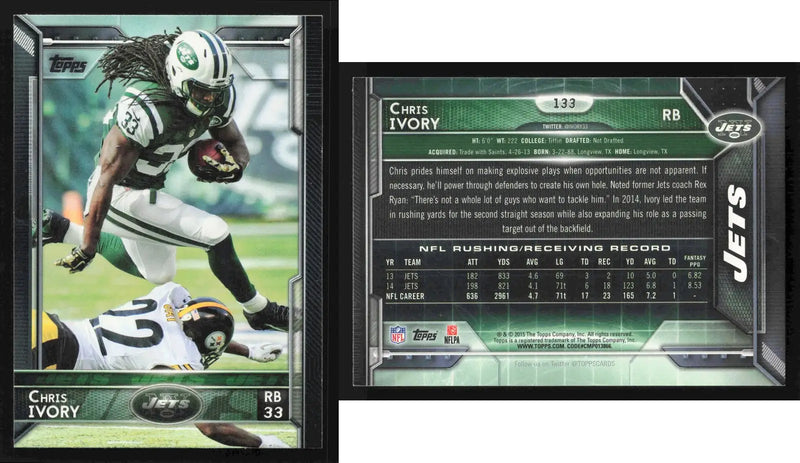 2015 Topps CHRIS IVORY #133 New York Jets - Football Card Single