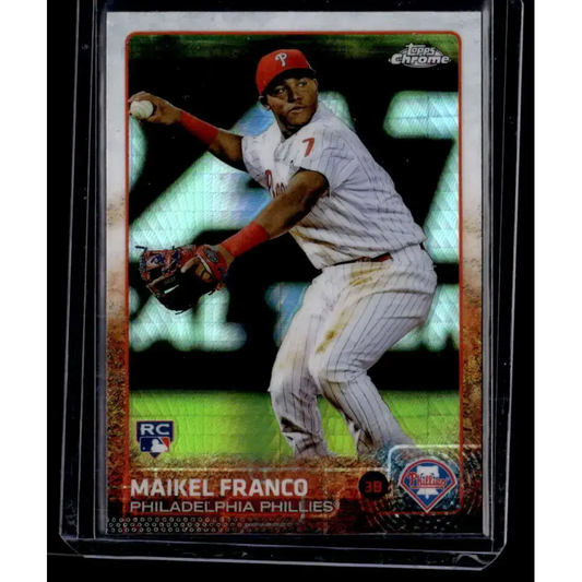 2015 Topps Chrome #101 Maikel Franco Prism Refractor NM-MT - Baseball Card Single