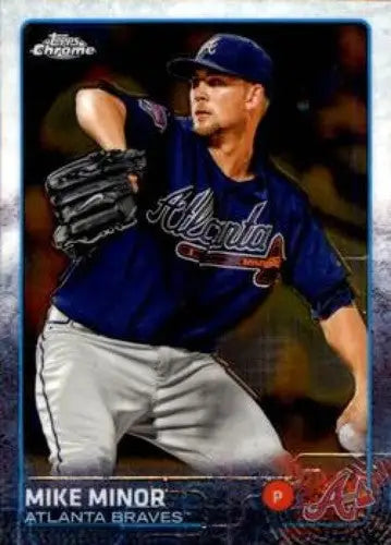 Original gloss Baseball card featuring Mike Minor from Topps Chrome 2015 Topps Chrome #197 Braves