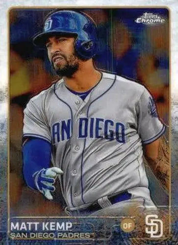 2015 Topps Chrome Matt Kemp baseball card with original gloss featuring Matt Kemp Padres