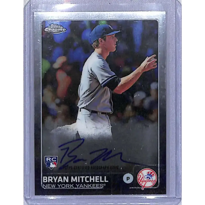 2015 Topps Chrome #AR-BM Bryan Mitchell Autographed Rookies NM-MT Baseball Card - Baseball Card Single