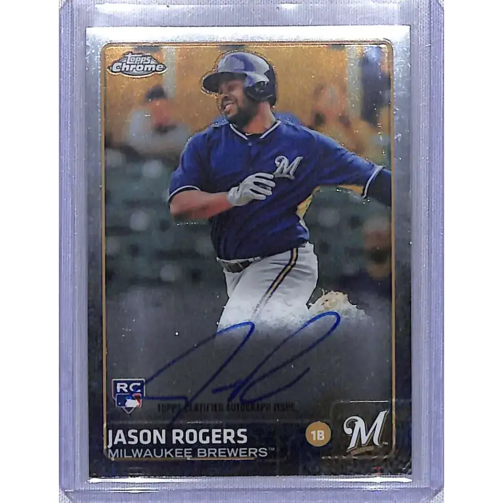 2015 Topps Chrome #AR-JR Jason Rogers Autographed Rookies NM-MT Baseball Card - Baseball Card Single