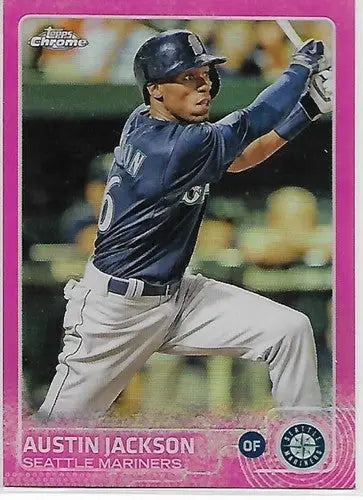 2015 Topps Chrome Pink Refractor #34 Austin Jackson NM-MT Mariners ID:4270 - Baseball Card Single