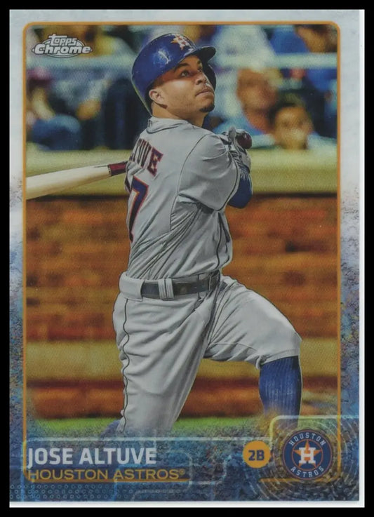 2015 Topps Chrome - Refractor Jose Altuve 151 Houston Astros NM - Baseball Card Single