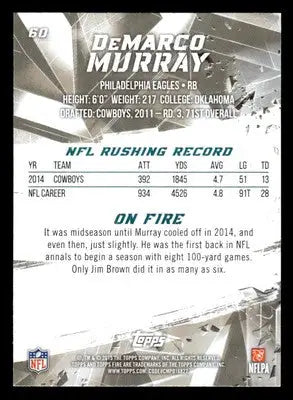 2015 Topps Fire #60 DeMarco Murray - Football Card Single