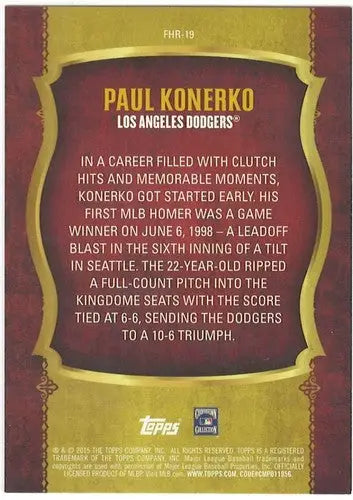 2015 Topps First Home Run Paul Konerko baseball card back with original gloss NM-MT