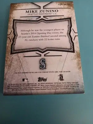 2015 Topps - Game Used. Relic. Seattle Mariners. Mike Zunino UJR-MZU. NRMT+ - Baseball Card Single
