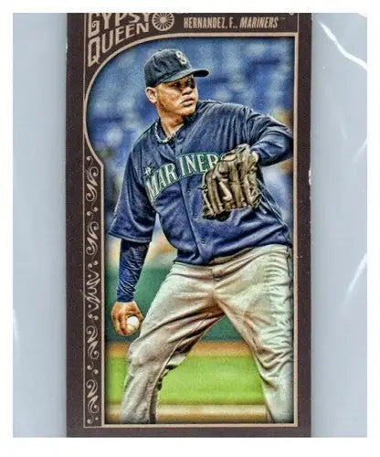 Baseball card of Felix Hernandez from 2015 Topps Gypsy Queen Mini Mariners