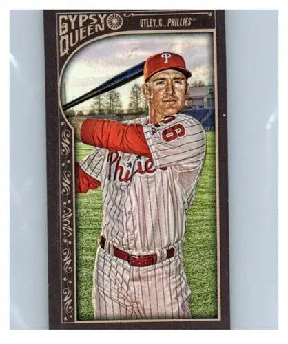 Baseball card of Chase Utley with original gloss from 2015 Topps Gypsy Queen Mini