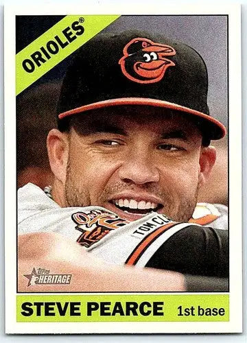 2015 Topps Heritage Steve Pearce Orioles baseball trading card with original gloss