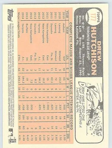 2015 Topps Heritage #177 Drew Hutchison NM-MT Blue Jays ID:4356 - Baseball Card Single