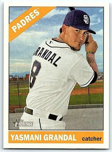2015 Topps Heritage Yasmani Grandal baseball card with original gloss Padres ID 71984