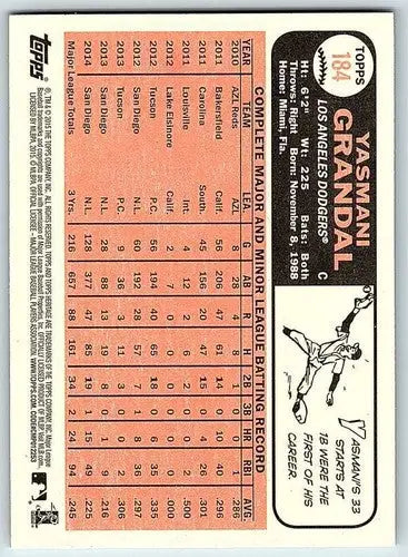 2015 Topps Heritage Yasmani Grandal baseball card with original gloss score NM-MT