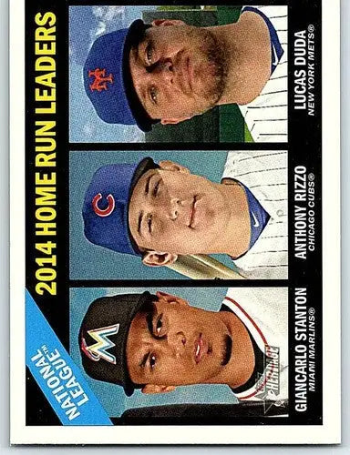 Original gloss Topps Heritage Baseball Card featuring Duda Rizzo Giancarlo home run leaders