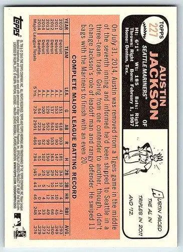 2015 Topps Heritage #227 Austin Jackson NM-MT Mariners ID:4371 - Baseball Card Single