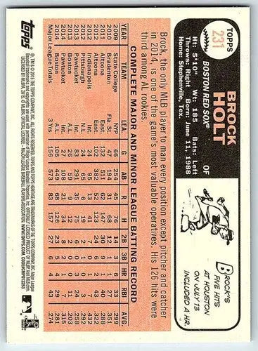 2015 Topps Heritage #231 Brock Holt NM-MT Red Sox ID:4372 - Baseball Card Single