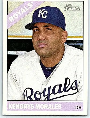 Original gloss of Kendrys Morales baseball card from 2015 Topps Heritage Royals
