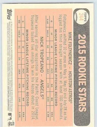 2015 Topps Heritage #244 Nick Tropeano/Mike Foltynewicz NM-MT RC Rookie ID:70917 - Baseball Card Single