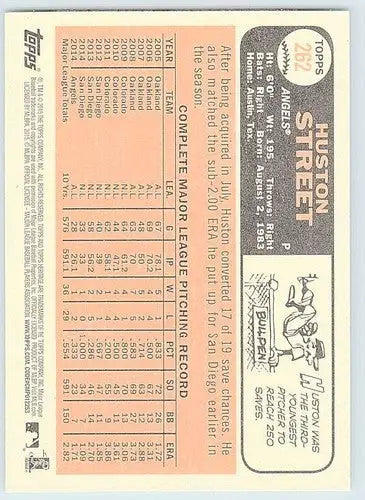 2015 Topps Heritage Huston Street baseball card with original gloss NM-MT Angels