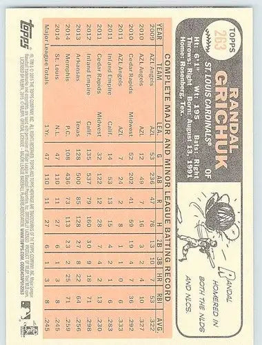 2015 Topps Heritage #263 Randal Grichuk NM-MT Cardinals ID:4381 - Baseball Card Single