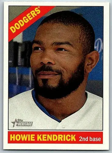 Howie Kendrick baseball card from 2015 Topps Heritage with original gloss, Dodgers player
