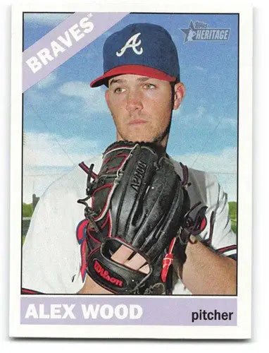 2015 Topps Heritage Alex Wood baseball card with original gloss Braves ID 73279