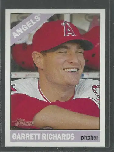 2015 Topps Heritage Garrett Richards baseball card with original gloss and Angels ID 72928