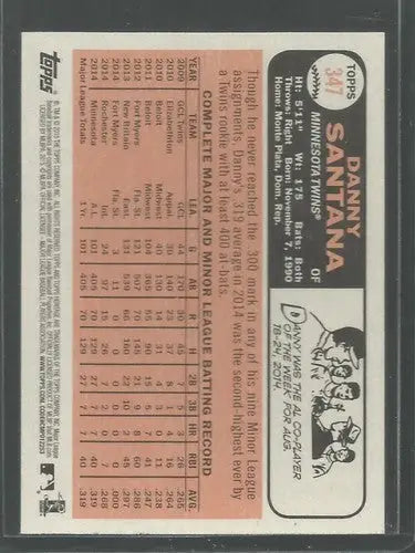 2015 Topps Heritage #347 Danny Santana NM-MT Twins ID:4397 - Baseball Card Single