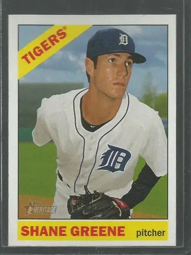 Original gloss 2015 Topps Heritage Shane Greene baseball card Tigers ID 71933