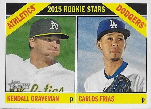 2015 Topps Heritage #392 Carlos Frias/Kendall Graveman NM-MT RC Rookie ID:71935 - Baseball Card Single