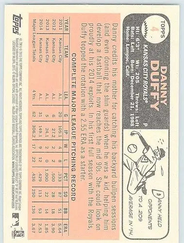 2015 Topps Heritage #4 Danny Duffy NM-MT Royals ID:4287 - Baseball Card Single