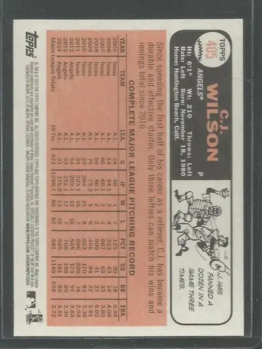2015 Topps Heritage #405 C.J. Wilson NM-MT Angels ID:4408 - Baseball Card Single