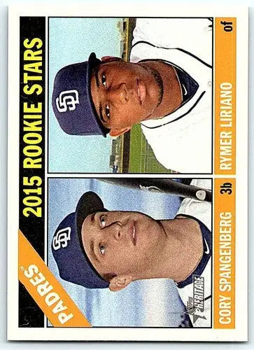 2015 Topps Heritage Cory Spangenberg rookie card with original gloss and NM-MT condition