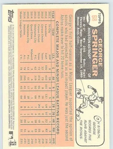 2015 Topps Heritage #68 George Springer NM-MT Astros ID:4308 - Baseball Card Single