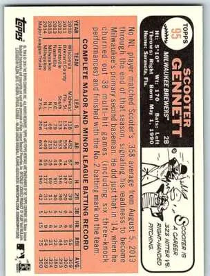 Original gloss of 2015 Topps Heritage Scooter Gennett baseball card Brewers ID 71969