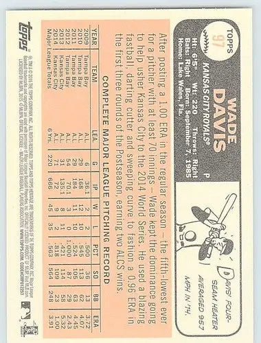 2015 Topps Heritage #97 Wade Davis NM-MT Royals ID:4311 - Baseball Card Single