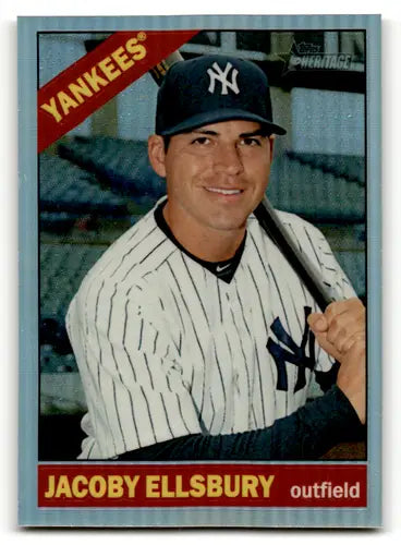 Jacoby Ellsbury baseball card from 2015 Topps Heritage Refractor product image