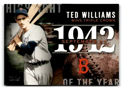 Original gloss Ted Williams baseball card from 2015 Topps Highlight of the Year series