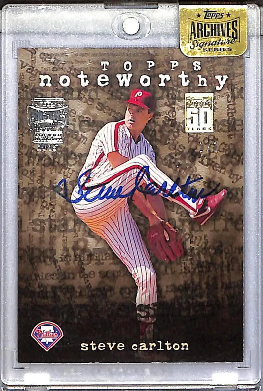 2015 Topps Noteworthy Archives #TN35 Steve Carlton EX Excellent Auto 1/1 Philadelphia Phillies - Baseball Card Single