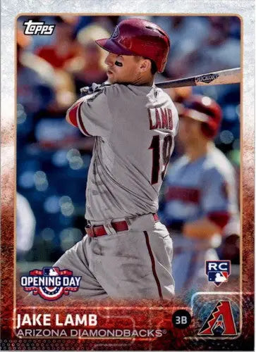 2015 Topps Opening Day Jake Lamb rookie baseball card with original gloss and Diamondbacks