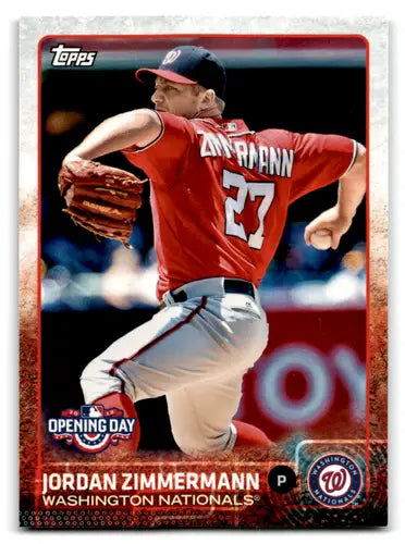 Original gloss baseball card from 2015 Topps Opening Day featuring Jordan Zimmermann