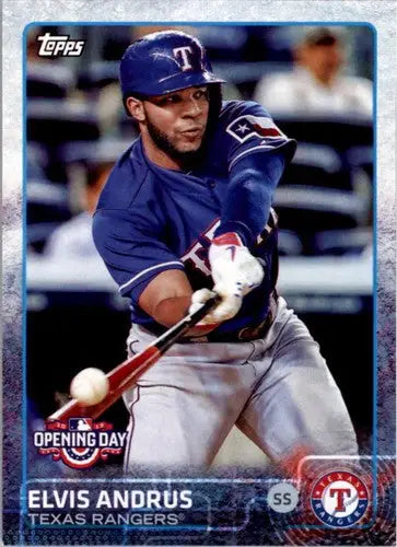 Elvis Andrus baseball card from 2015 Topps Opening Day with original gloss NM-MT