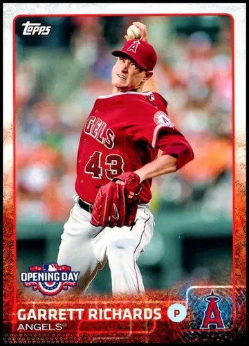 2015 Topps Opening Day Garrett Richards baseball card Angels NM-MT ID 72926