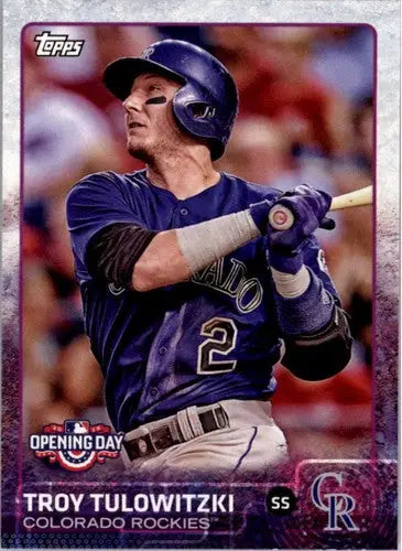 Tops Opening Day Troy Tulowitzki baseball card from 2015 Topps Opening Day series