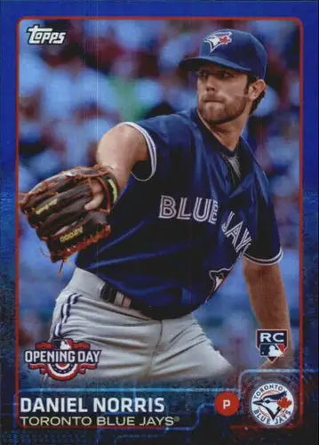 2015 Topps Opening Day Blue Daniel Norris baseball card with original gloss and rookie design