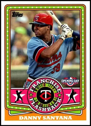 Original gloss Danny Santana baseball card from 2015 Topps Opening Day Franchise collection